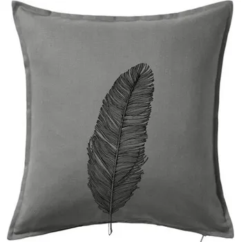 Polštář Pírko černobílé - Polštář 50x50 - 50x50 - Pouze potah ( Tmavě šedý melír )