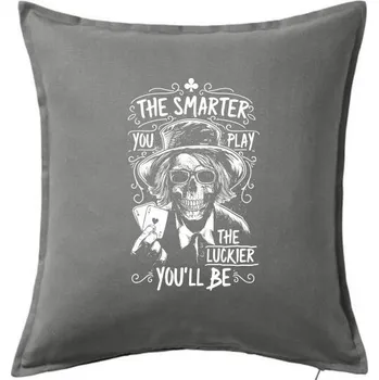 Polštář Lucky poker player - Polštář 50x50 - 50x50 - Včetně výplně ( Tmavě šedý melír )