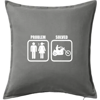 Polštář Problém motorka chopper - Polštář 50x50 - 50x50 - Pouze potah ( Tmavě šedý melír )