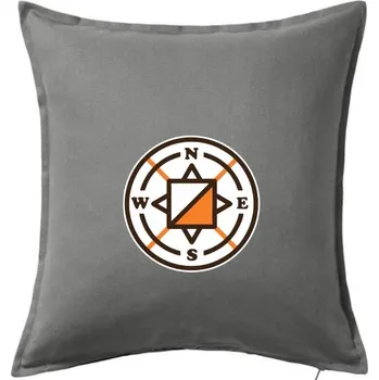 Polštář Orientační běh - navigace - Polštář 50x50 - 50x50 - Pouze potah ( Tmavě šedý melír )