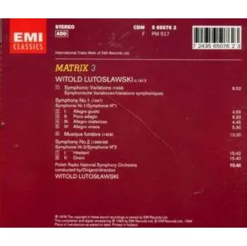 Zahraniční hudba CD Witold Lutoslawski: Symphonies Nos. 1 & 2 / Symphonic Variations / Musique Funèbre 1994