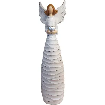 Vánoční dekorace Anděl keramický bílý L 20cm 3130055C
