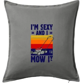 Polštář I'm sexy and i mow it - Polštář 50x50 - 50x50 - Pouze potah ( Tmavě šedý melír )