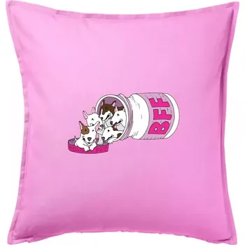 Polštář Bullterrier Friends Forever růžové (Pecka design) - Polštář 50x50 - 50x50 - Pouze potah ( Růžová )
