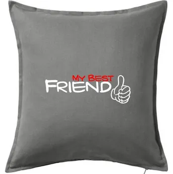 Polštář My Best Friend - Polštář 50x50 - 50x50 - Včetně výplně ( Tmavě šedý melír )