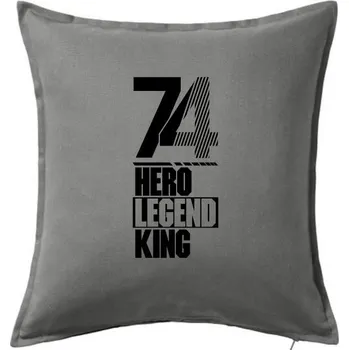 Polštář Hero, Legend, King x Queen 1974 - Polštář 50x50 - 50x50 - Pouze potah ( Tmavě šedý melír )
