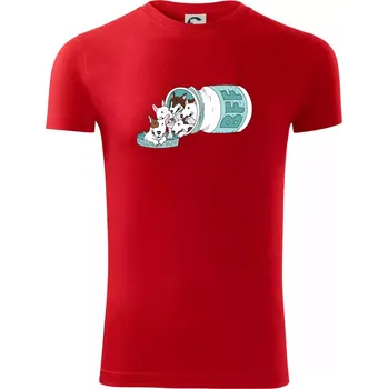 Pánské tričko Bullterrier Friends Forever zelené (Pecka design) - Viper FIT - Pánské zůžené tričko - XL ( Červená )