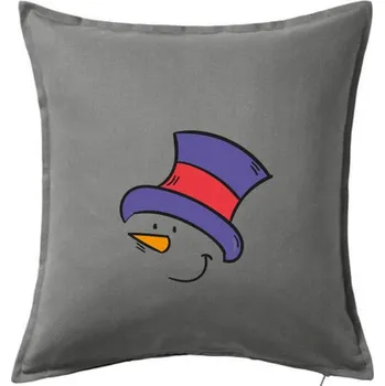 Polštář Obličej sněhuláka - Polštář 50x50 - 50x50 - Pouze potah ( Tmavě šedý melír )