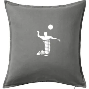 Polštář Volejbalista síť - Polštář 50x50 - 50x50 - Pouze potah ( Tmavě šedý melír )