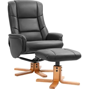 Křeslo Relaxační křeslo s taburetem 71 x 84 x 102 cm | černé
