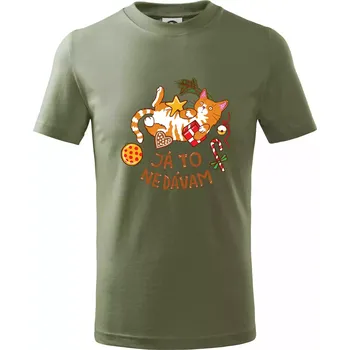 Ja to nedávam - Vanoční shon (Pecka design) - Tričko dětské bavlněné - 146 cm/10 let ( Khaki )