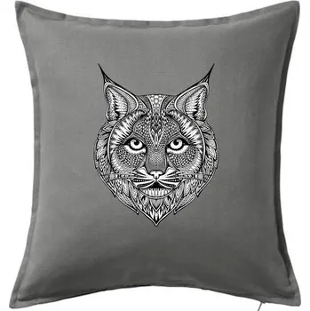 Polštář Rys kreslený - Polštář 50x50 - 50x50 - Včetně výplně ( Tmavě šedý melír )