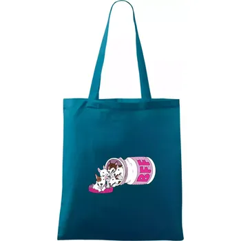 Bullterrier Friends Forever růžové (Pecka design) - Taška bavlněná - 42 x 38 cm ( Petrolejová )