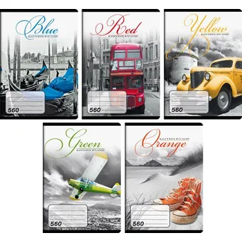 Sešit Notes Školní sešit A5 560 60 listů čistý mix motivů