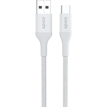 Datový kabel Epico Braided Cable 1,2m USB-C to USB-A - bílá 9915141100004