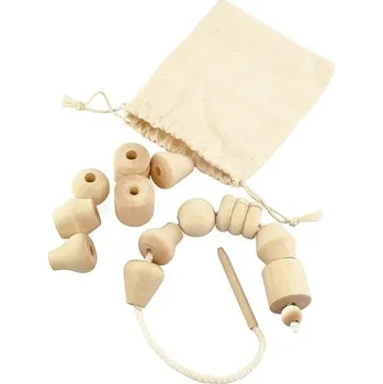 Dřevěná hračka Ulanik Montessori dřevěná hračka Wooden lacing unfinished