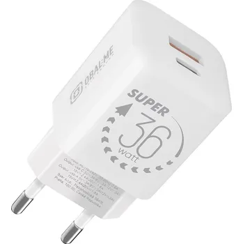OBAL:ME GaN Cestovní Nabíječka USB-A + USB-C 36W White 8596311273483