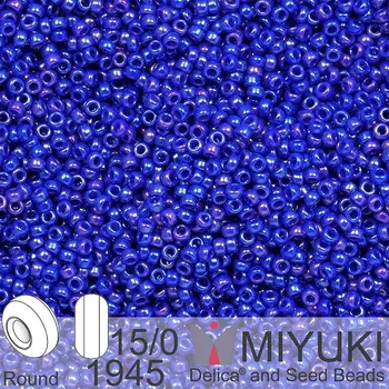 Korálek Korálky Miyuki Round 15/0. Barva 1945 Op Cobalt Luster. Balení 5g