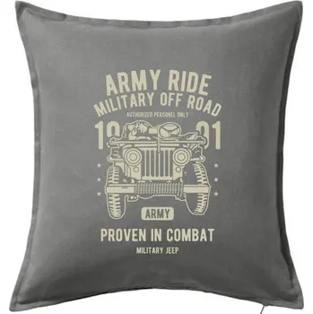 Polštář Army Ride - Polštář 50x50 - 50x50 - Pouze potah ( Tmavě šedý melír )