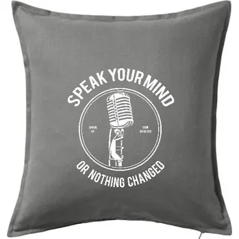 Polštář Speak Your Mind - Polštář 50x50 - 50x50 - Včetně výplně ( Tmavě šedý melír )