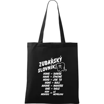 Zubařský slovník - Taška bavlněná - 42 x 38 cm ( Černá )