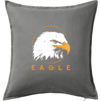 Polštář Eagle hlava - Polštář 50x50 - 50x50 - Včetně výplně ( Tmavě šedý melír )