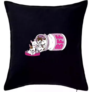 Polštář Bullterrier Friends Forever růžové (Pecka design) - Polštář 50x50 - 50x50 - Pouze potah ( Černá )