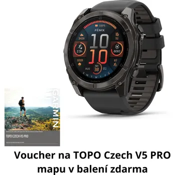 Sporttester Garmin Fenix 8 51mm AMOLED, Titan Sapphire Carbon Gray Velikost ostatní: Nové + CZ distribuce a TOPO Czech mapy ZDARMA!