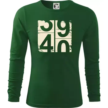 Pánské tričko Tachometr 40 - Triko s dlouhým rukávem FIT-T long sleeve - M ( Lahvově zelená )