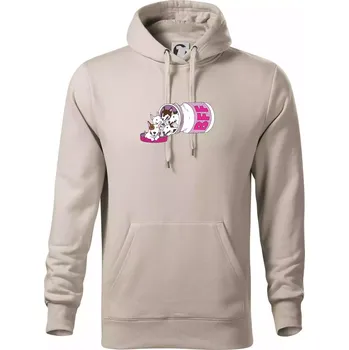 Pánská mikina Bullterrier Friends Forever růžové (Pecka design) - Mikina pánská Cape s kapucí - 5XL ( Ledově šedá )