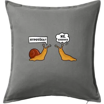 Polštář Hypotéka exekuce - Polštář 50x50 - 50x50 - Pouze potah ( Tmavě šedý melír )