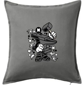 Polštář Kovadliňák - Polštář 50x50 - 50x50 - Pouze potah ( Tmavě šedý melír )