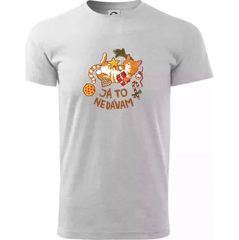 Ja to nedávam - Vanoční shon (Pecka design) - Triko extra velké (5-8XL) - 7XL ( Světlešedý Melír )