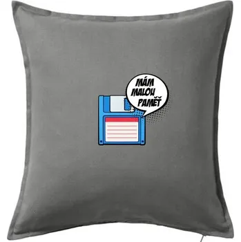 Polštář Mám malou paměť - Polštář 50x50 - 50x50 - Pouze potah ( Tmavě šedý melír )