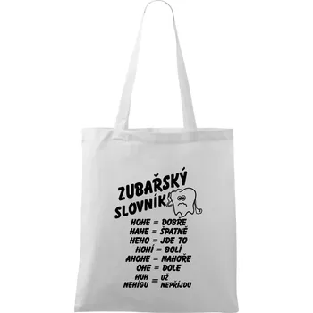 Zubařský slovník - Taška bavlněná - 42 x 38 cm ( Bílá )