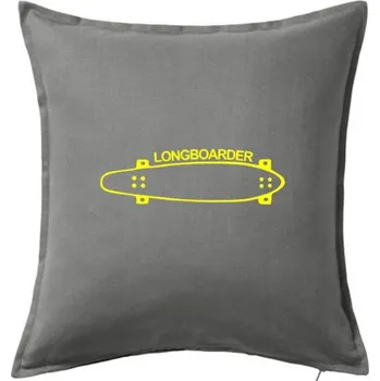 Polštář Longboard na šířku - Polštář 50x50 - 50x50 - Pouze potah ( Tmavě šedý melír )
