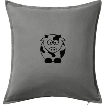 Polštář Roztomilá kráva - Polštář 50x50 - 50x50 - Pouze potah ( Tmavě šedý melír )