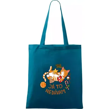 Ja to nedávam - Vanoční shon (Pecka design) - Taška bavlněná - 42 x 38 cm ( Petrolejová )