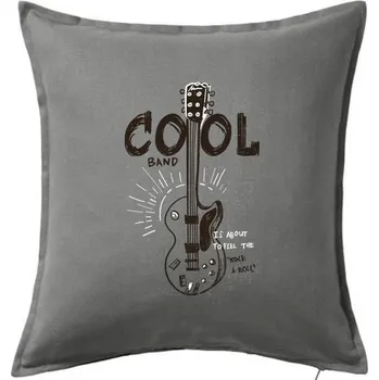 Polštář Cool band kytara - Polštář 50x50 - 50x50 - Pouze potah ( Tmavě šedý melír )