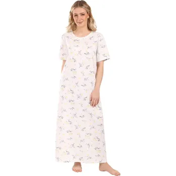 Dámská noční košile Lamido Dámská noční košile Iva prodloužená modrožlutý kvítek XXL (CZ58 / EU54 (XXL)) - doprava od 59 Kč