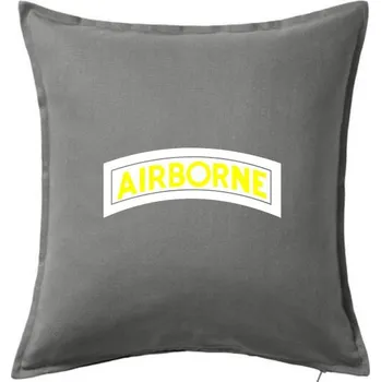 Polštář Airbone nápis - Polštář 50x50 - 50x50 - Včetně výplně ( Tmavě šedý melír )