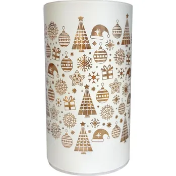 Svícen Svícen skleněný svítící - bílé ozdoby 9305403C