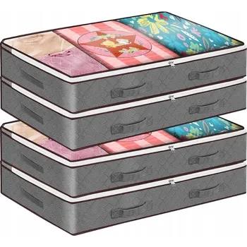 Úložný box 4X ÚLOŽNÝ BOX POD POSTEL NA OBLEČENÍ, ORGANIZÉR, KONTEJNER 90L