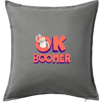 Polštář Ok boomer děda - Polštář 50x50 - 50x50 - Pouze potah ( Tmavě šedý melír )