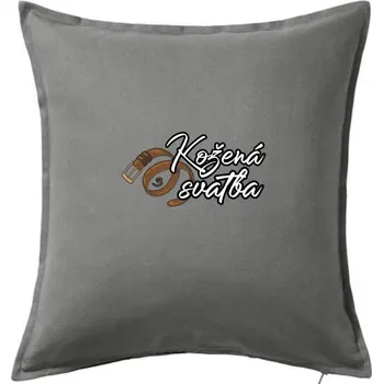 Polštář Kožená svatba 3 - Polštář 50x50 - 50x50 - Pouze potah ( Tmavě šedý melír )