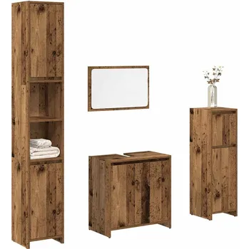 Koupelnový nábytek 4dílná koupelnová sestava old wood kompozitní dřevo Hnědá 3328555