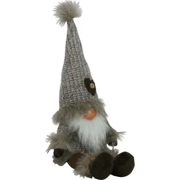 Vánoční dekorace Skřítek hnědý sedící 45cm 3000076