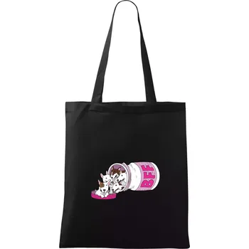 Bullterrier Friends Forever růžové (Pecka design) - Taška bavlněná - 42 x 38 cm ( Černá )