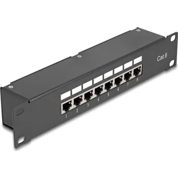 Patch panel Delock 10” Propojovací patch panel, 8 portový, Cat.6 43304