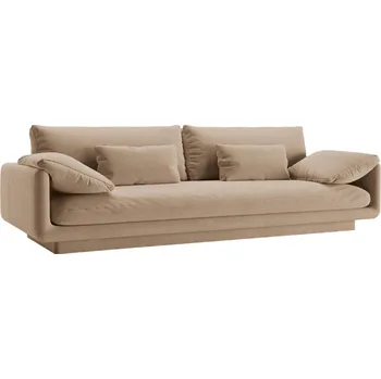 Pohovka Micadoni Tmavě béžová sametová čtyřmístná pohovka Torino 250 cm